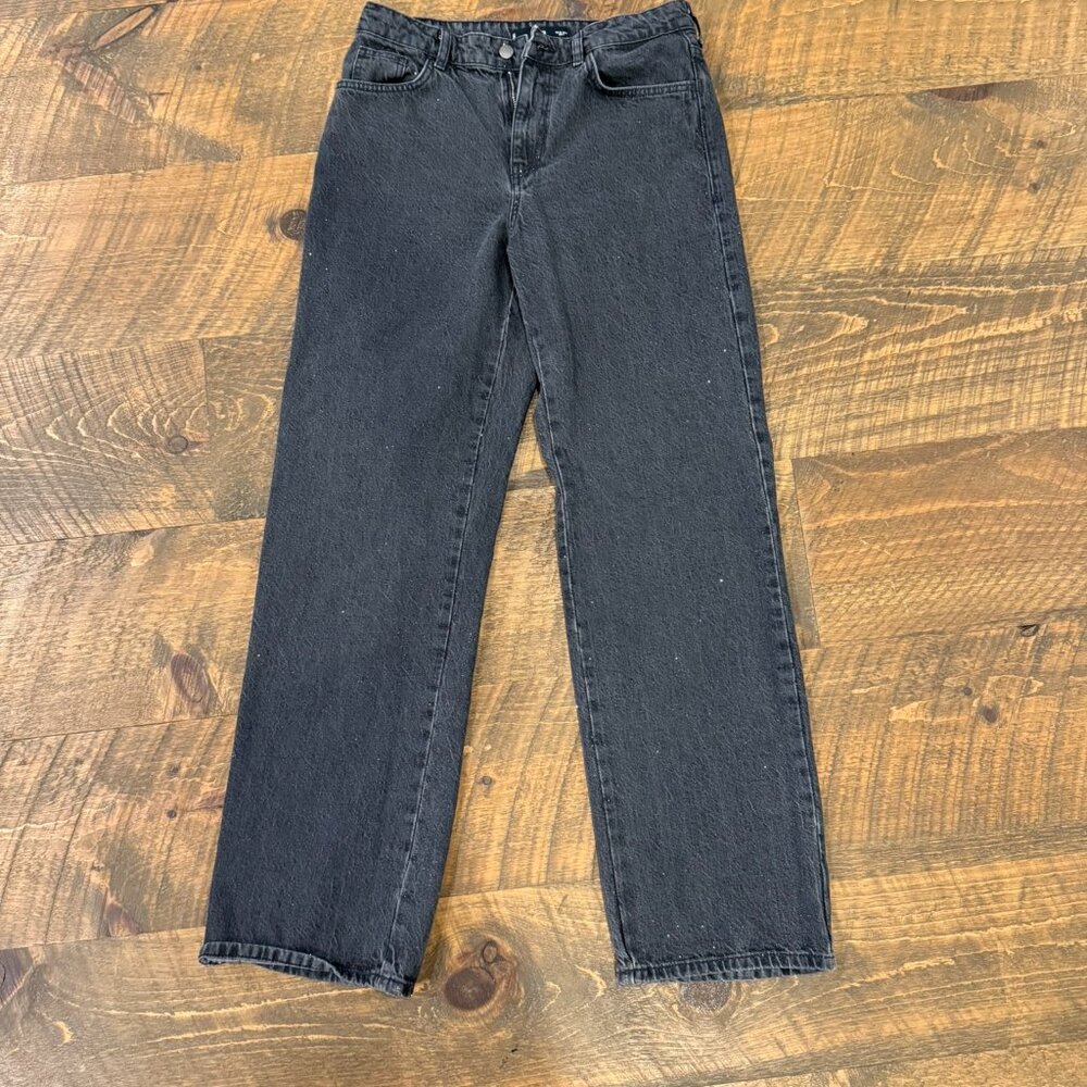 Mangle Black Glitter Straight Leg Jeans
